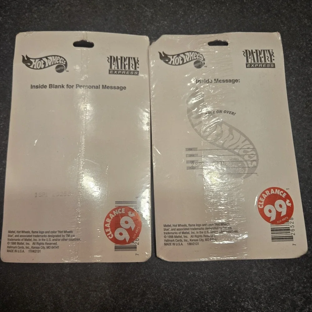 NEW Vtg 1998 Mattel Hotwheels Birthday Party Invitations & Thank You Cards‎